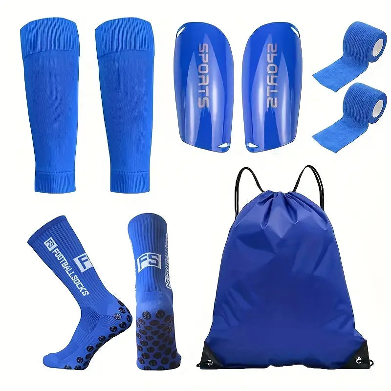 5-Piece Football Socks Set - Blue